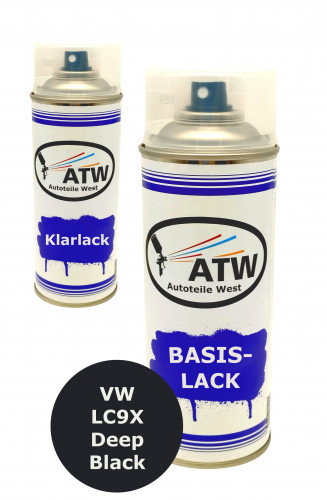 Autolack für VW LC9X Deep Black+400ml Klarlack Set